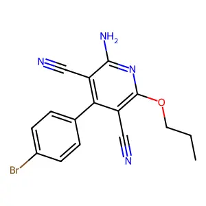 2-Amino-4-(4-bromophenyl)-6-propoxy-3,5-pyridinedicarbonitrile structure