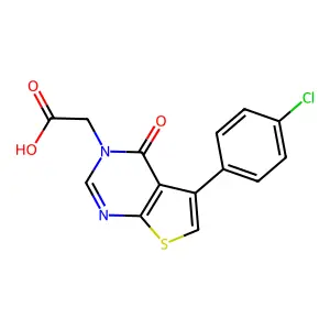 2-[5-(4-Chlorophenyl)-4-oxothieno[2,3-d]pyrimidin-3-yl]acetic acid structure