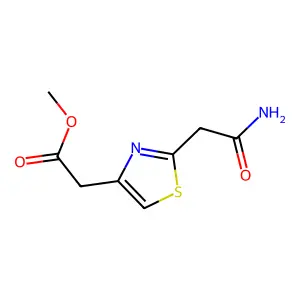 Methyl 2-(2-(2-amino-2-oxoethyl)thiazol-4-yl)acetate structure