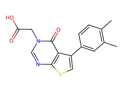 [5-(3,4-Dimethyl-phenyl)-4-oxo-4H-thieno[2,3-d]pyrimidin-3-yl]-acetic acid structure