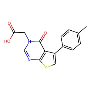 2-[4-Oxo-5-(p-tolyl)thieno[2,3-d]pyrimidin-3-yl]acetic acid structure