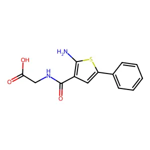2-[(2-Amino-5-phenyl-3-thienyl)carbonylamino]acetic acid structure