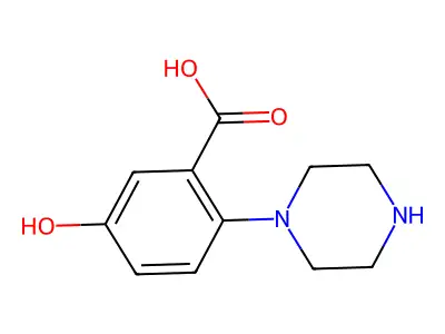 5-Hydroxy-2-(1-piperazinyl)benzoic acid structure