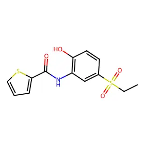 Thiophene-2-carboxylic acid (5-ethanesulfonyl-2-hydroxy-phenyl)-amide structure