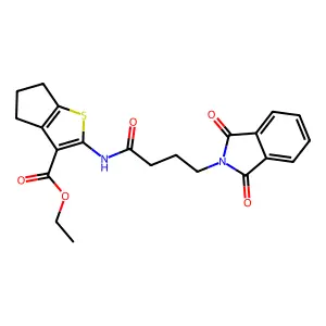 ethyl 2-{[4-(1,3-dioxo-1,3-dihydro-2H-isoindol-2-yl)butanoyl]amino}-5,6-dihydro-4H-cyclopenta[b]thiophene-3-carboxylate structure
