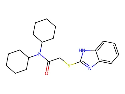 2-(1H-benzimidazol-2-ylsulfanyl)-N,N-dicyclohexylacetamide structure