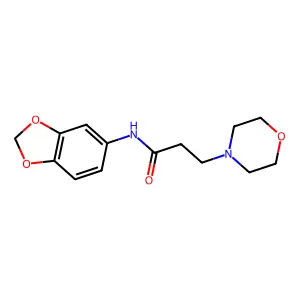 N-(1,3-benzodioxol-5-yl)-3-morpholin-4-ylpropanamide structure