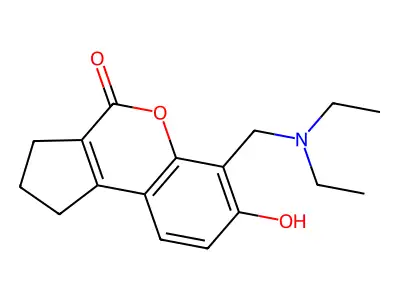 6-[(diethylamino)methyl]-7-hydroxy-2,3-dihydrocyclopenta[c]chromen-4(1H)-one structure