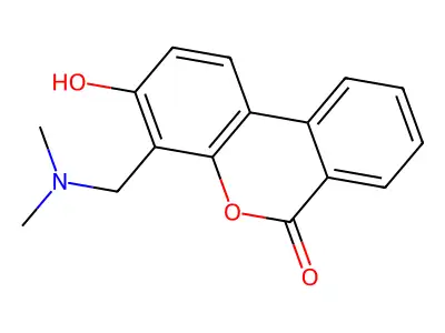 4-[(dimethylamino)methyl]-3-hydroxy-6H-benzo[c]chromen-6-one structure