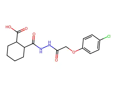 2-[[[2-(4-chlorophenoxy)acetyl]amino]carbamoyl]cyclohexane-1-carboxylic Acid structure