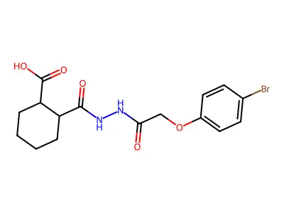 2-[[[2-(4-Bromophenoxy)acetyl]amino]carbamoyl]cyclohexane-1-carboxylic acid structure