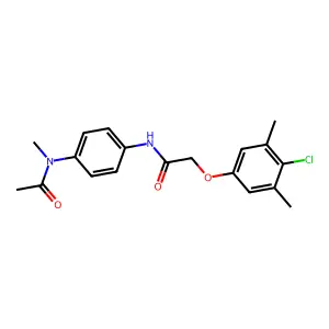 N-{4-[acetyl(methyl)amino]phenyl}-2-(4-chloro-3,5-dimethylphenoxy)acetamide structure