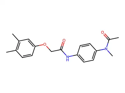 N-[4-[acetyl(methyl)amino]phenyl]-2-(3,4-dimethylphenoxy)acetamide structure