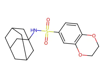 N-(adamantan-1-yl)-2,3-dihydro-1,4-benzodioxine-6-sulfonamide structure