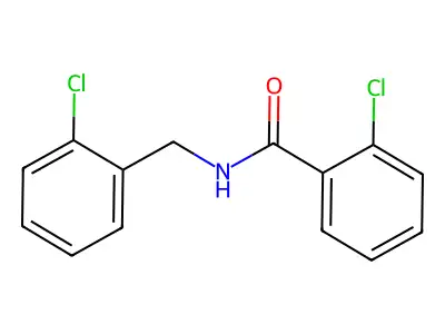 2-chloro-N-[(2-chlorophenyl)methyl]benzamide structure