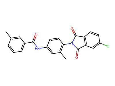 N-[4-(5-chloro-1,3-dioxoisoindol-2-yl)-3-methylphenyl]-3-methylbenzamide structure