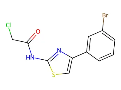 N-[4-(3-bromophenyl)-1,3-thiazol-2-yl]-2-chloroacetamide structure