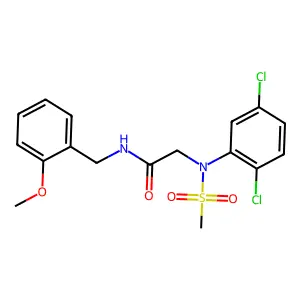 2-(2,5-dichloro-N-methylsulfonylanilino)-N-[(2-methoxyphenyl)methyl]acetamide structure