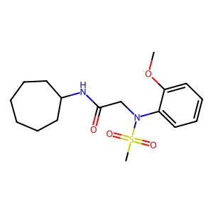 N-cycloheptyl-2-(2-methoxy-N-methylsulfonylanilino)acetamide structure