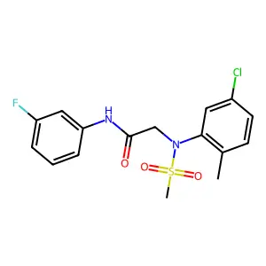 2-(5-chloro-2-methyl-N-methylsulfonylanilino)-N-(3-fluorophenyl)acetamide structure