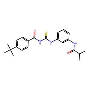 4-tert-butyl-N-[[3-(2-methylpropanoylamino)phenyl]carbamothioyl]benzamide structure