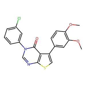 3-(3-chlorophenyl)-5-(3,4-dimethoxyphenyl)thieno[2,3-d]pyrimidin-4(3H)-one structure
