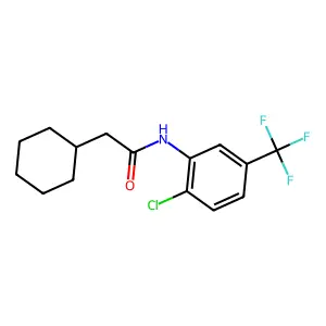 N-[2-chloro-5-(trifluoromethyl)phenyl]-2-cyclohexylacetamide structure