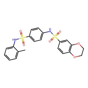 N-[4-[(2-methylphenyl)sulfamoyl]phenyl]-2,3-dihydro-1,4-benzodioxine-6-sulfonamide structure