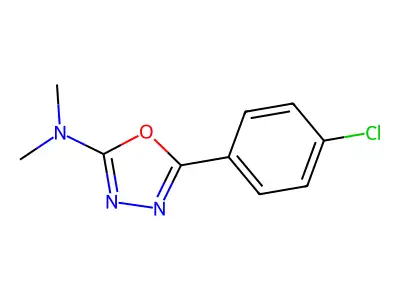 5-(4-chlorophenyl)-N,N-dimethyl-1,3,4-oxadiazol-2-amine structure