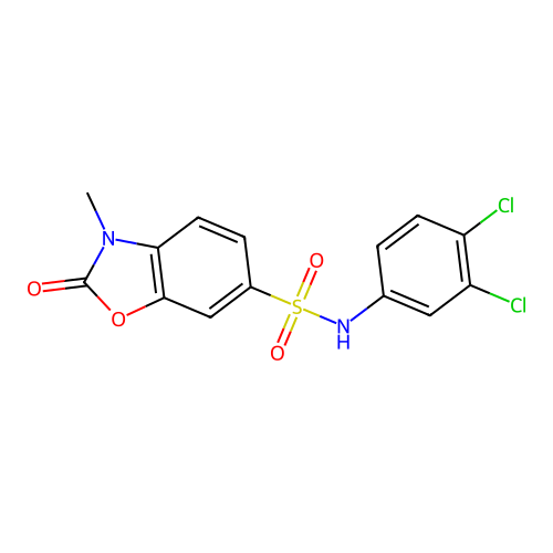 N-(3,4-dichlorophenyl)-3-methyl-2-oxo-2,3-dihydro-1,3-benzoxazole-6-sulfonamide structure