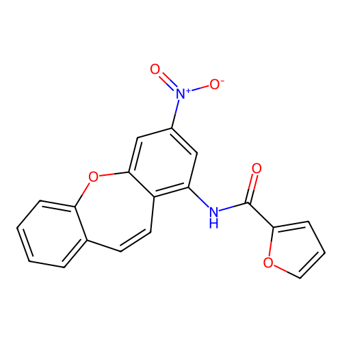 N-(3-硝基二苯并[b,f]氧杂卓-1-基)-2-呋喃甲酰胺 structure
