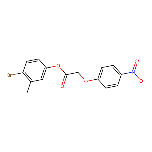 4-Bromo-3-methylphenyl (4-nitrophenoxy)acetate structure