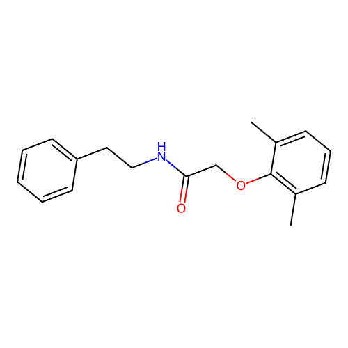 2-(2,6-dimethylphenoxy)-N-(2-phenylethyl)acetamide structure