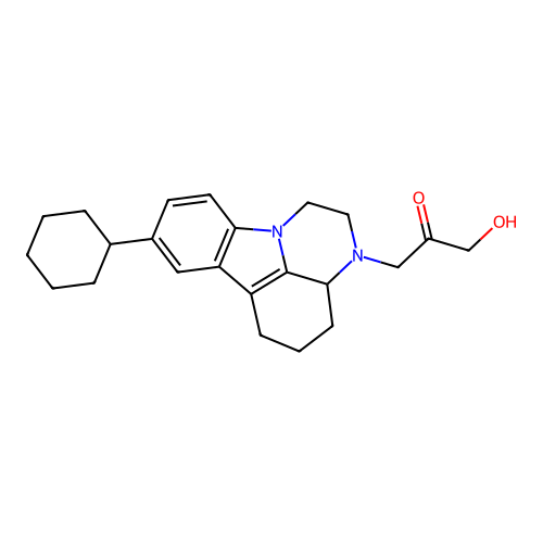 1-(8-cyclohexyl-1,2,3a,4,5,6-hexahydro-3H-pyrazino[3,2,1-jk]carbazol-3-yl)-3-hydroxypropan-2-one structure