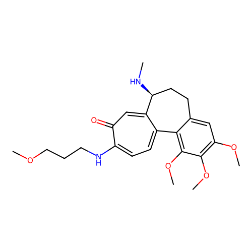 (7S)-1,2,3-trimethoxy-10-(3-methoxypropylamino)-7-(methylamino)-6,7-dihydro-5H-benzo[a]heptalen-9-one structure