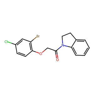 1-[(2-Bromo-4-chlorophenoxy)acetyl]indoline structure