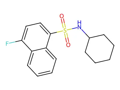 N-cyclohexyl-4-fluoronaphthalene-1-sulfonamide structure