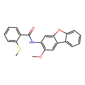N-(2-Methoxy-dibenzofuran-3-yl)-2-methylsulfanyl-benzamide structure