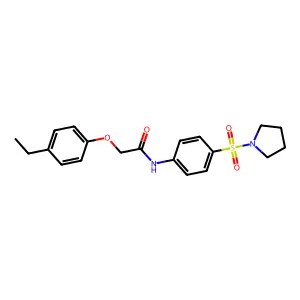 2-(4-ethylphenoxy)-N-[4-(1-pyrrolidinylsulfonyl)phenyl]acetamide structure