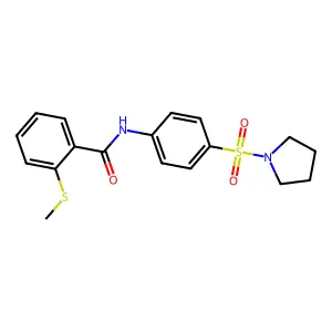 2-Methylsulfanyl-N-[4-(pyrrolidine-1-sulfonyl)-phenyl]-benzamide structure