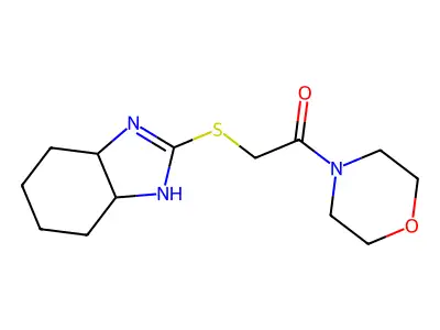 2-(7,9-Diazabicyclo[4.3.0]non-7-en-8-ylthio)-1-morpholin-4-ylethan-1-one structure