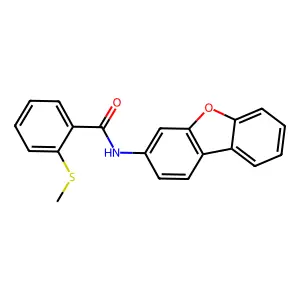 N-Dibenzofuran-3-yl-2-methylsulfanyl-benzamide structure