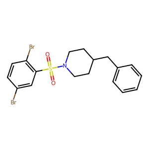 4-Benzyl-1-(2,5-dibromobenzenesulfonyl)piperidine structure