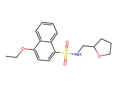 4-ethoxy-N-(oxolan-2-ylmethyl)naphthalene-1-sulfonamide structure