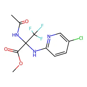 Methyl 2-acetamido-2-[(5-chloropyridin-2-yl)amino]-3,3,3-trifluoropropanoate structure