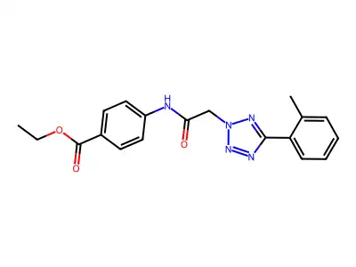 Ethyl 4-((2-(5-(2-methylphenyl)-2H-tetrazol-2-yl)acetyl)amino)benzoate structure