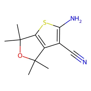 2-Amino-4,4,6,6-tetramethyl-4,6-dihydrothieno(2,3-c)furan-3-carbonitrile structure