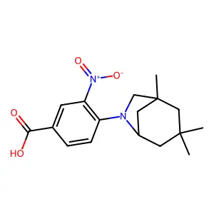 3-Nitro-4-(1,3,3-trimethyl-6-azabicyclo[3.2.1]oct-6-yl)benzoic acid structure
