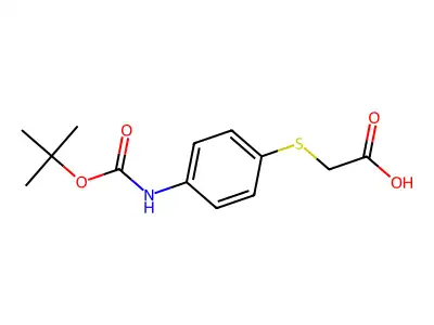 Boc-(4-aminophenylthio)acetic acid structure