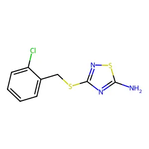 3-[(2-Chlorobenzyl)thio]-1,2,4-thiadiazol-5-amine structure